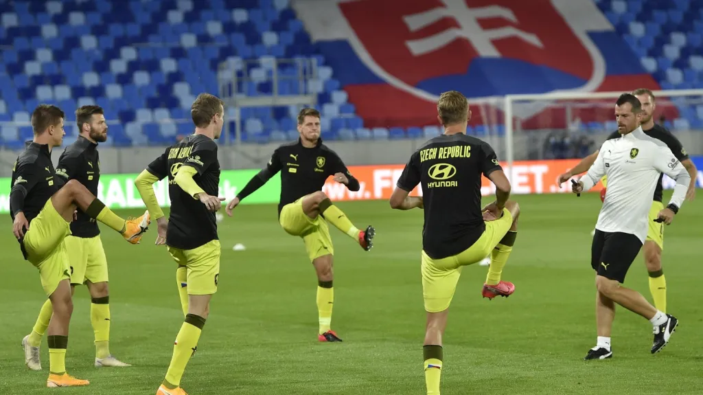 Rozcvička českých fotbalistů