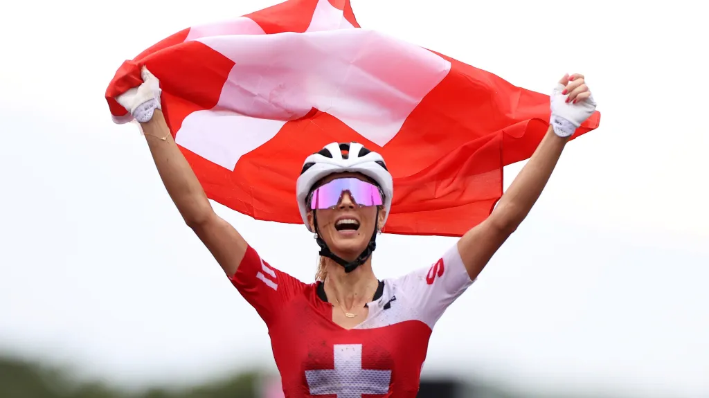 Jolanda Neffová v cíli olympijského závodu