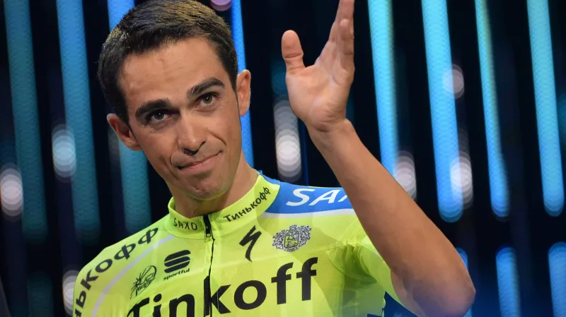 Alberto Contador během týmové prezentace