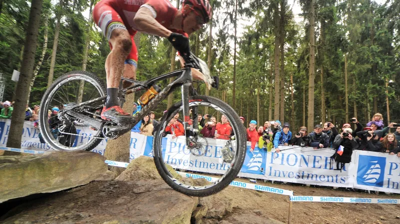 Jaroslav Kulhavý na trati novoměstského Světového poháru