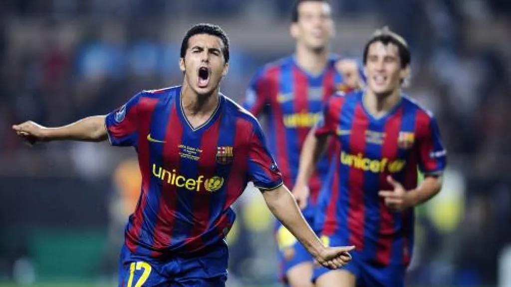 Pedro Rodríguez s hráči Barcelony