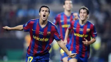 Pedro Rodríguez s hráči Barcelony