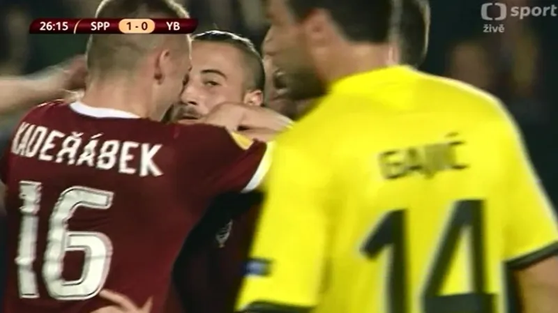 Gól v utkání Sparta - Young Boys Bern: Vácha - 1:0 (27. min.)