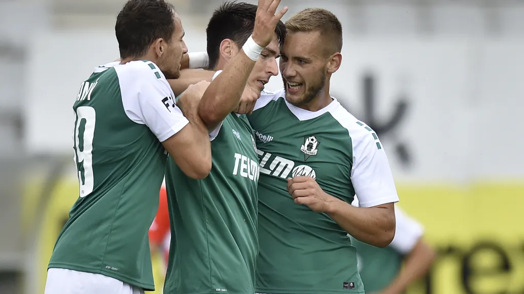 Jakub Podaný (vlevo) se spoluhráči z Jablonce