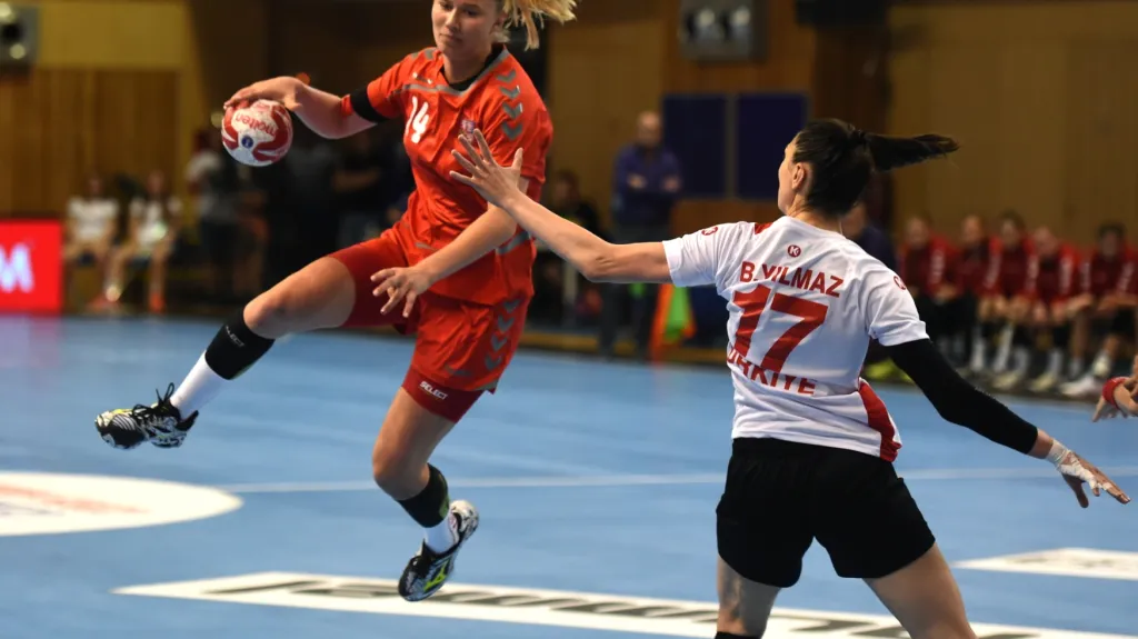 Česká reprezentantka Kamila Kordovská v utkání proti Turecku