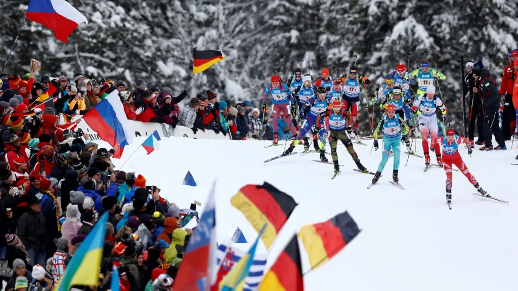 Závod biatlonistek v Ruhpoldingu