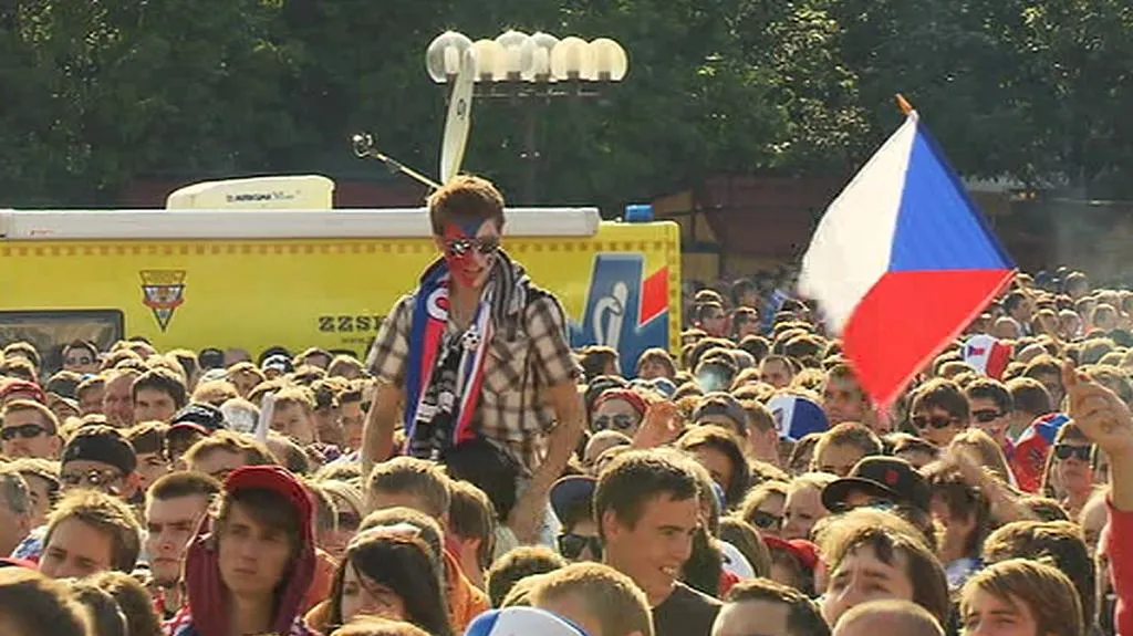 Fanoušci hokeje na Staroměstském náměstí