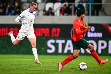 Dominik Pech ve velké šanci proti Portugalcům