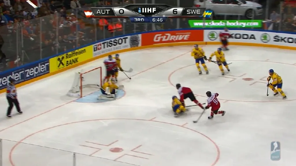 Gól v utkání Rakousko - Švédsko: Heinrich - 1:6 (54. min.)