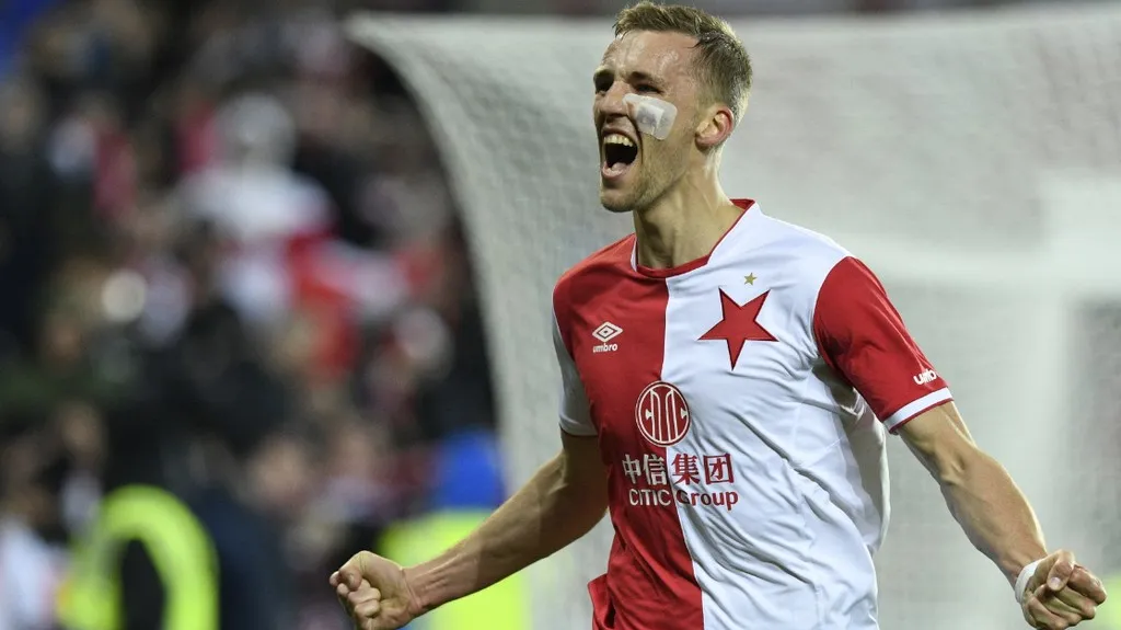 Tomáš Souček se raduje z gólu