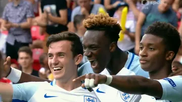 Gól v utkání Anglie U21 - Německo U21: Abraham - 2:1 (50. min.)