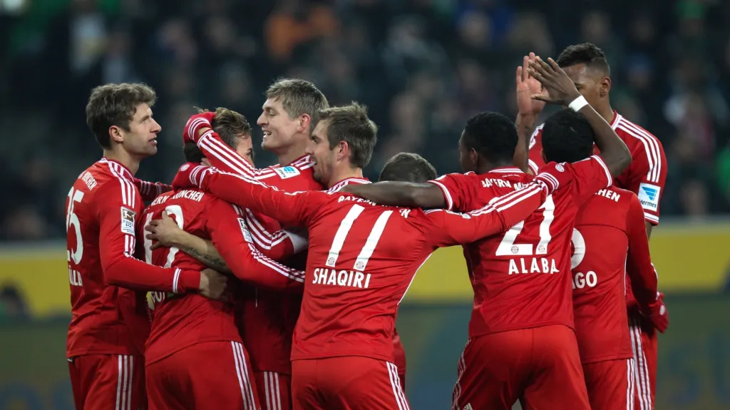 Radost fotbalistů Bayernu Mnichov