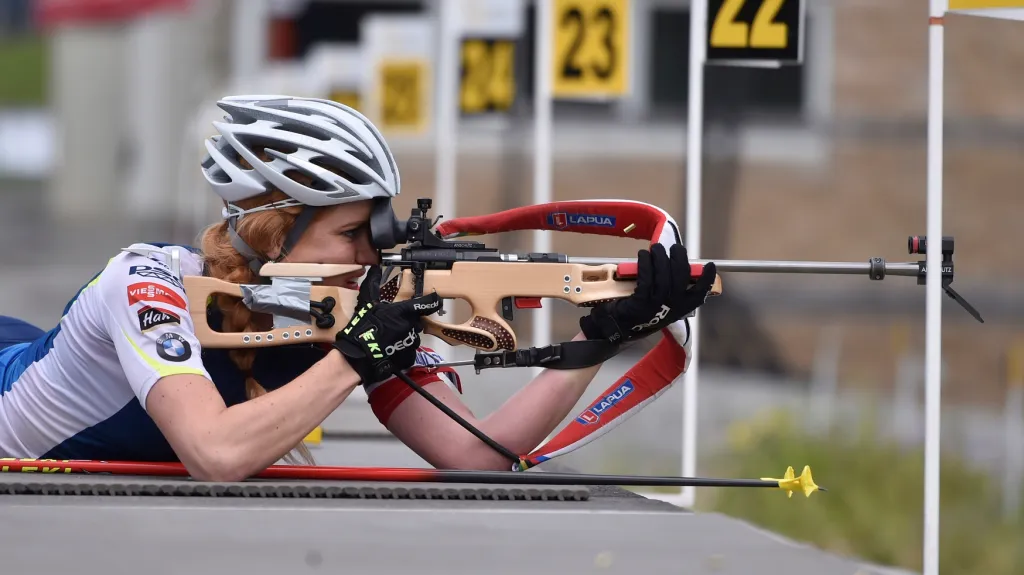 Gabriela Koukalová během tréninku