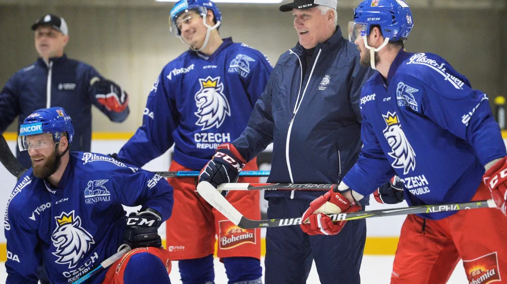 Trenér Miloš Říha s reprezentanty