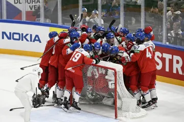 Slavící čeští hokejisté