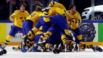 Radost hokejistů Švédska