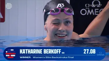 Berkoffová vyhrála závod na 50 m znak