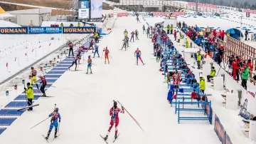 Příjezd na střelnici v Pchjongčchangu