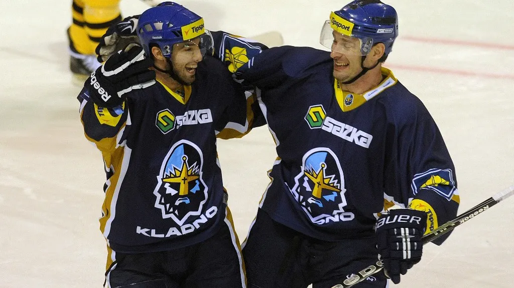 Kladenští hokejisté Lepine a Posmyk