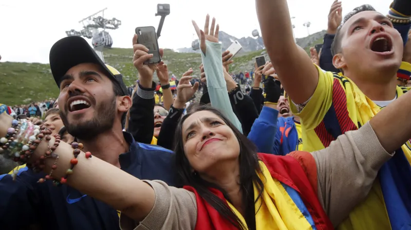 Kolumbijští fanoušci ve Val Thorens