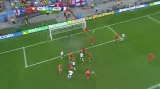Gól v utkání Švýcarsko - Francie: Giroud - 0:1 (17. min.)