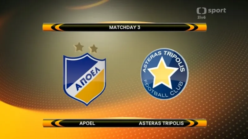 Sestřih utkání Apoel - Asteras Tripolis