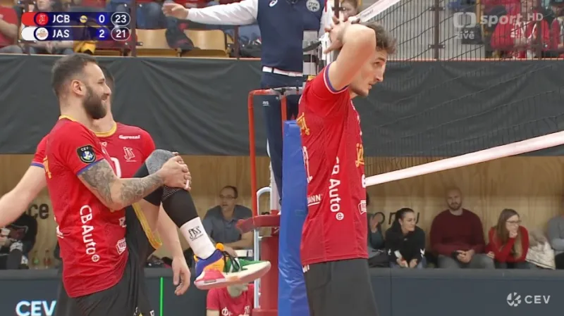 Závěr utkání České Budějovice – Jastrzebski Wegiel