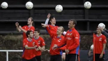 Trénink českých fotbalistů