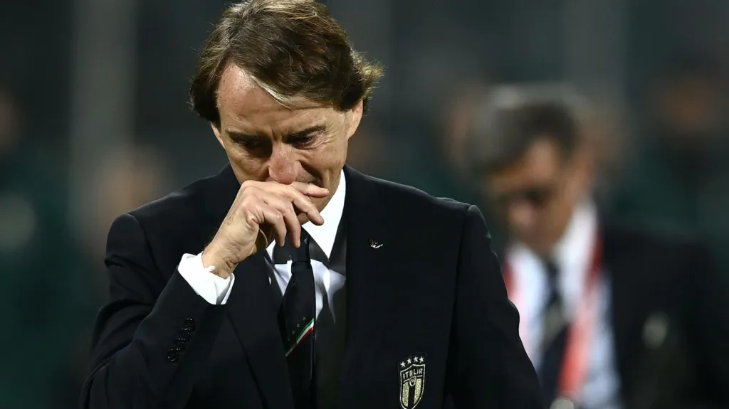 Zklamaný trenér Itálie Roberto Mancini