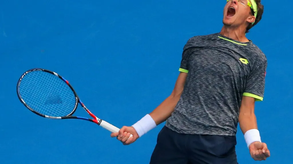 Uzbek Denis Istomin se raduje z výhry
