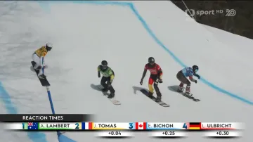 Velké finále mužů ve snowboardcrossu v Mont-Sainte-Anne