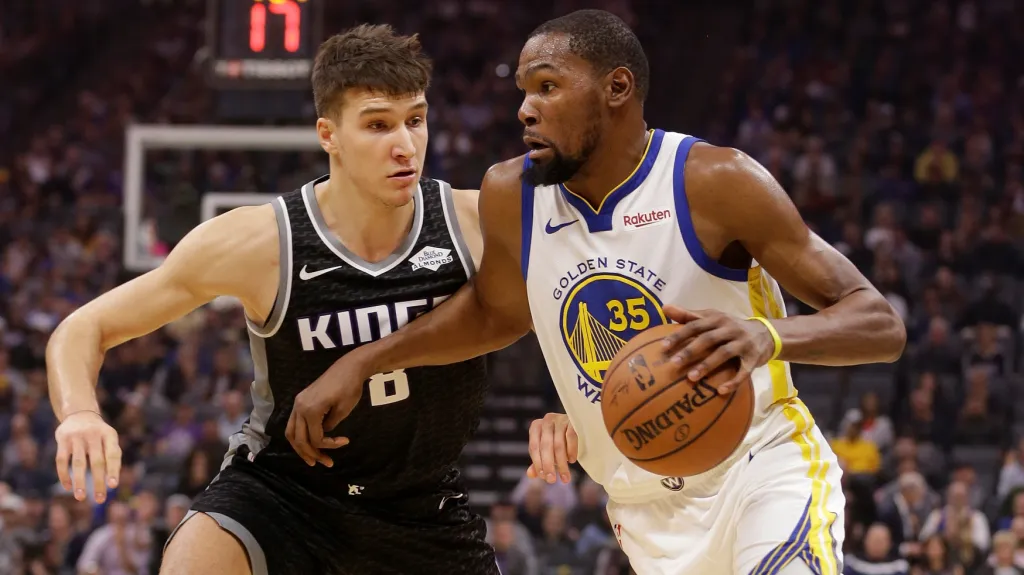 Kevin Durant z Golden State Warriors v akci