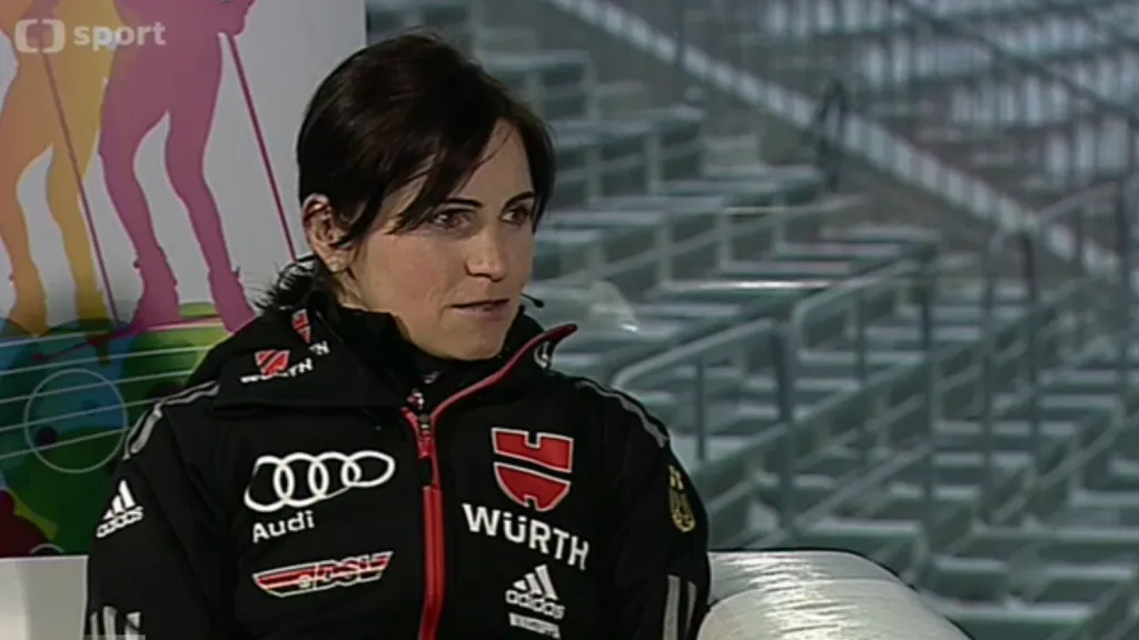 Andrea Henkelová v pořadu Biatlon VIP