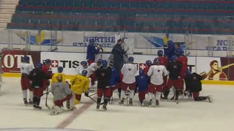 Reportáž Hany Ježkové o přípravách hokejistů před utkáním s Dánskem