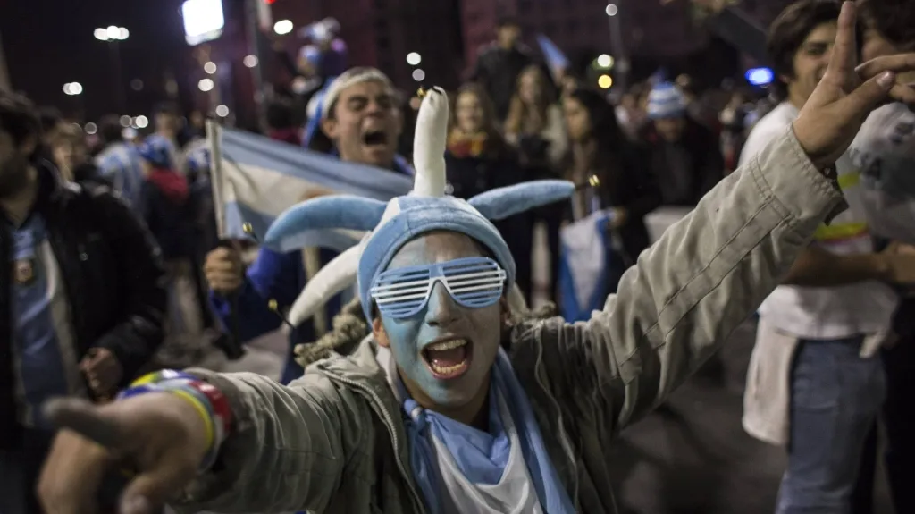 Argentinská radost v ulicích Buenos Aires