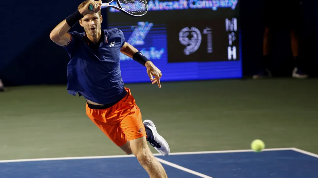 Hubert Hurkacz na turnaji ve Winston-Salemu 