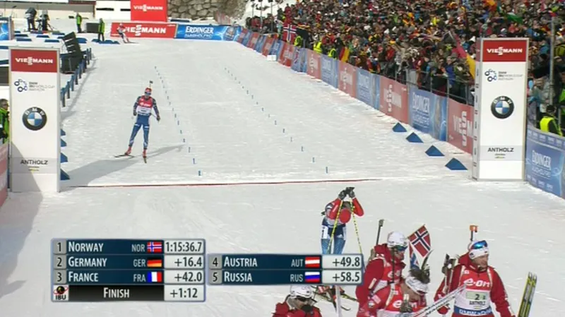 Biatlonisté brali ve štafetách v Anterselvě šesté místo