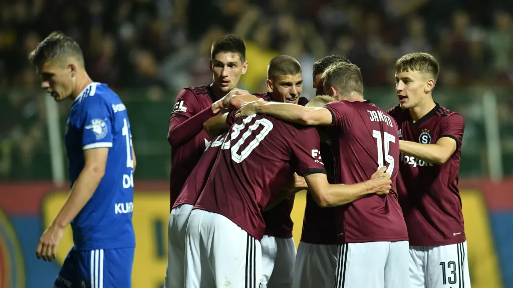 Radost sparťanských fotbalistů v Mladé Boleslavi