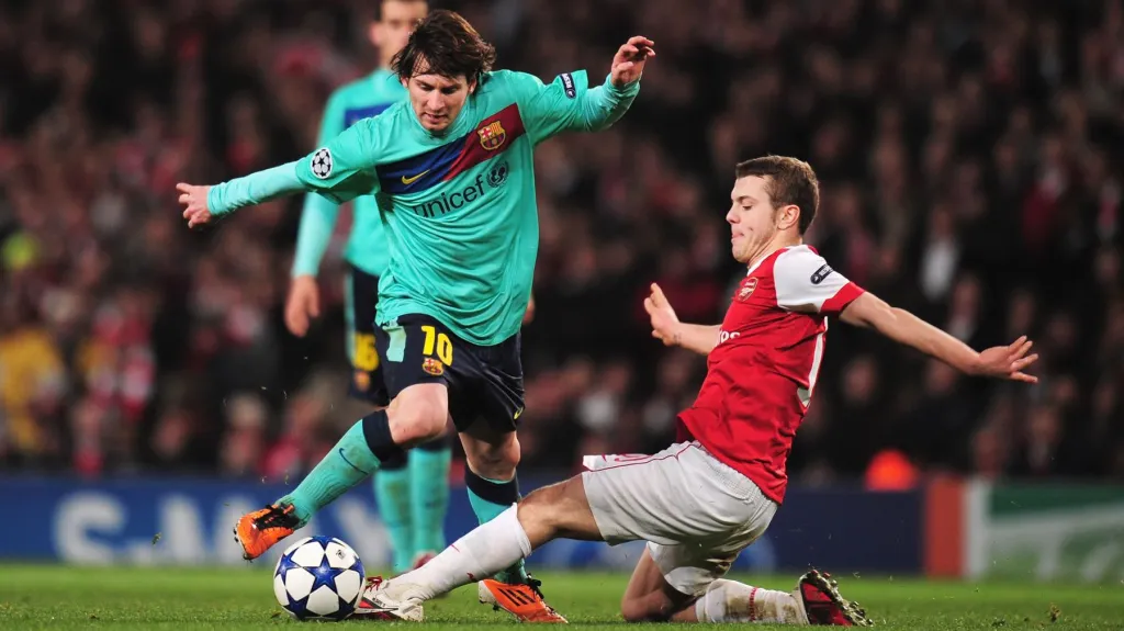 Lionel Messi a Jack Wilshere