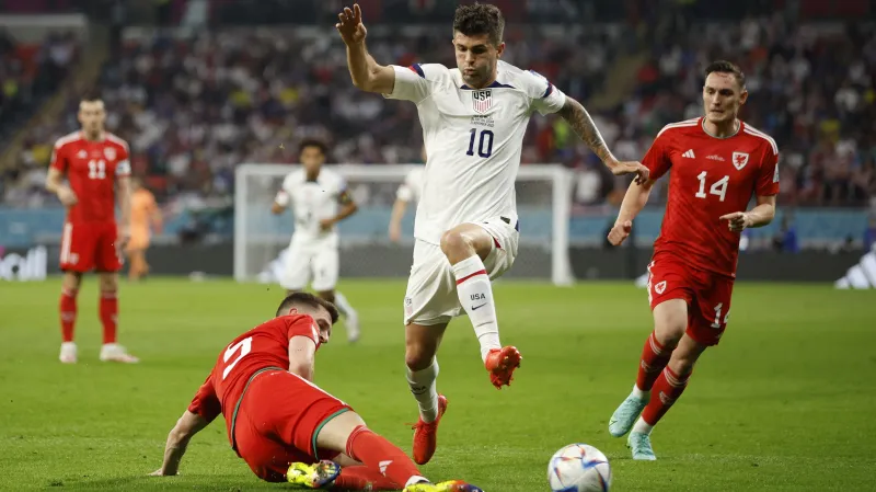 Christian Pulisic z USA v utkání s Walesem