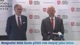 Brífink premiéra Petra Fialy a předsedy NSA Ondřeje Šebka