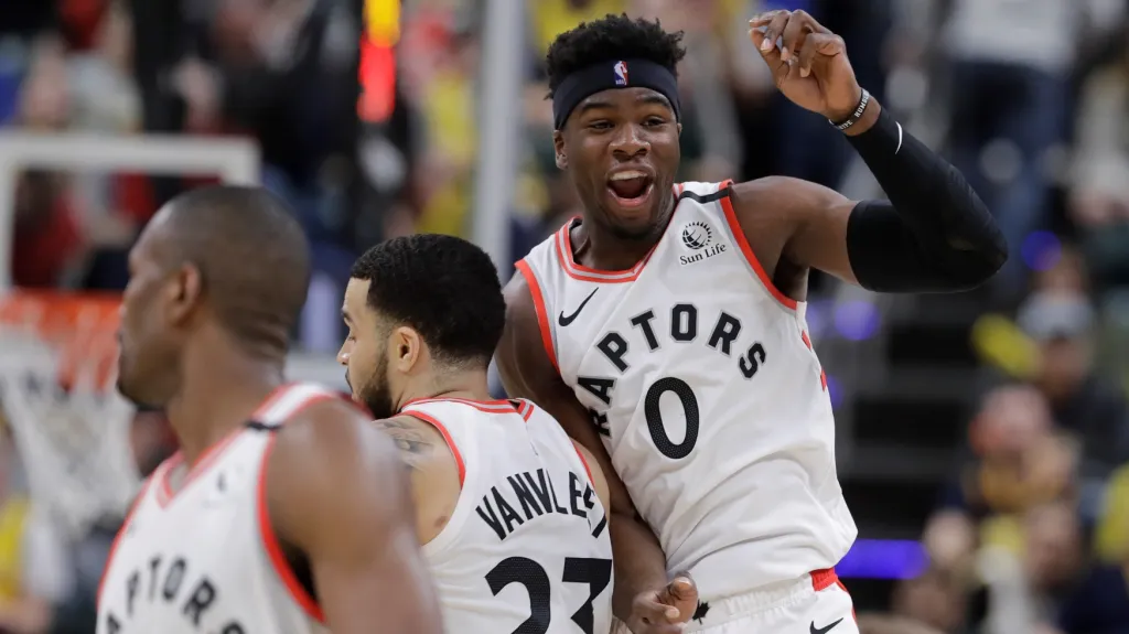 Radost basketbalistů Toronta