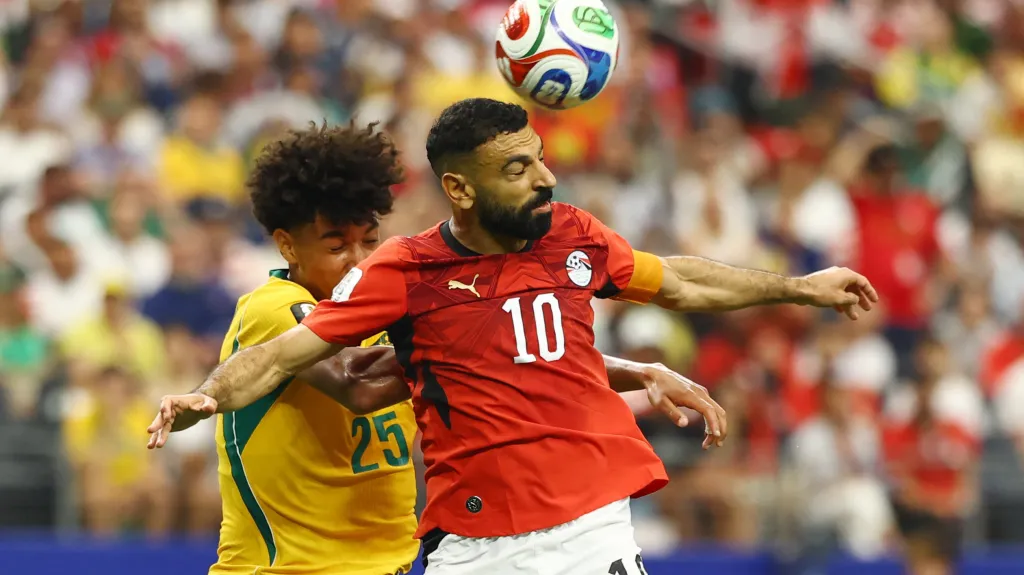 Muhammad Salah v utkání s Austrálií