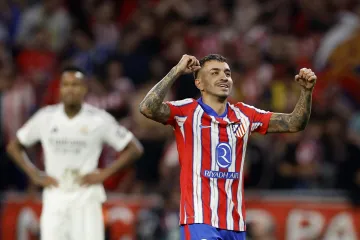 Angel Correa se raduje z vyrovnání v zápase Atlético – Real