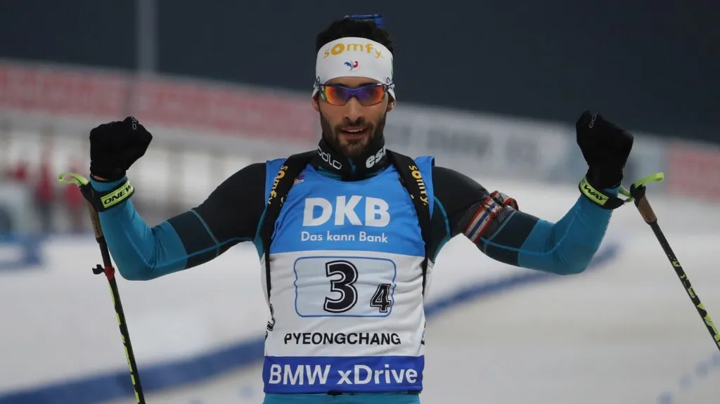 Finišman francouzské štafety Martin Fourcade