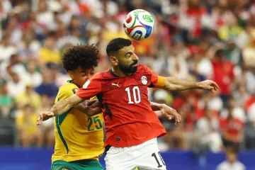 Muhammad Salah v utkání s Austrálií