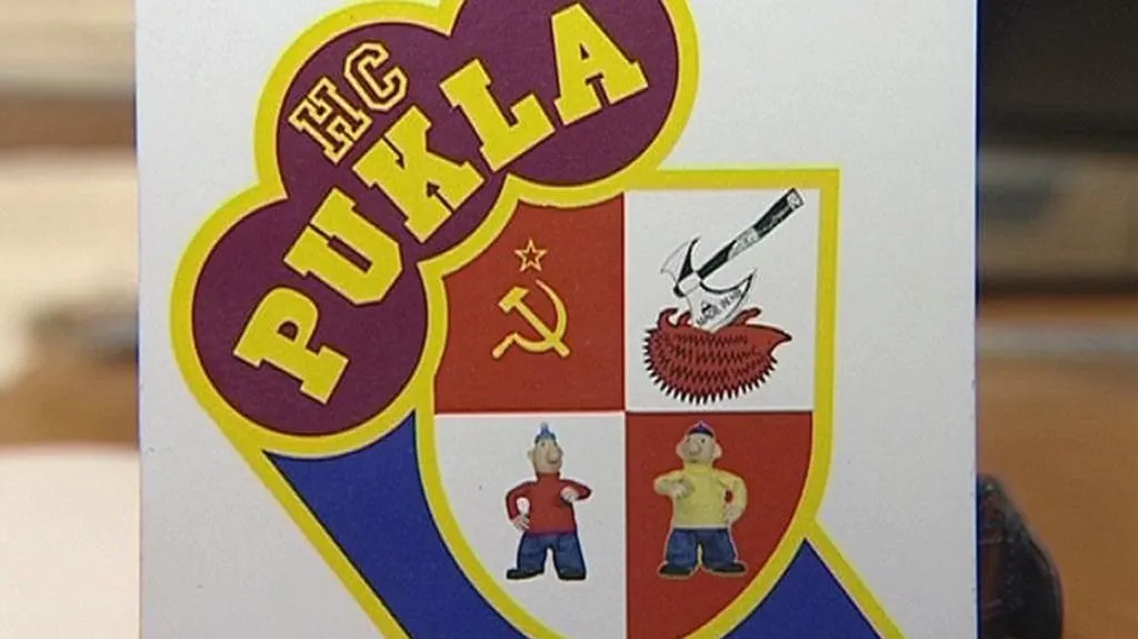Samolepka parodující logo Dukly Jihlava