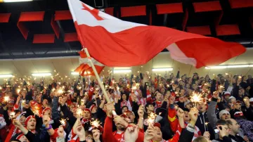Fanoušci hokejové Slavie