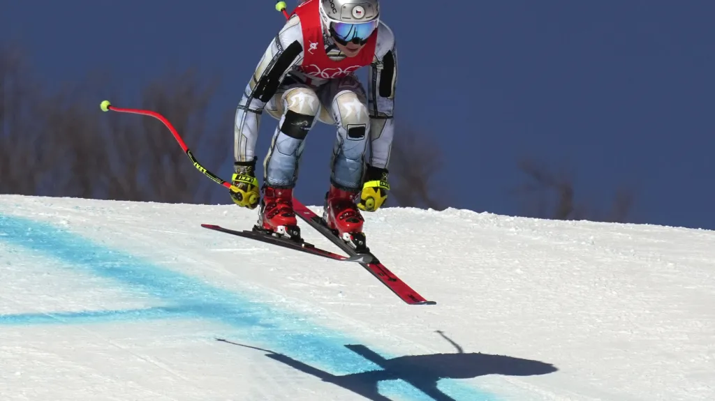 Ester Ledecká při tréninku před závodem ve sjezdu