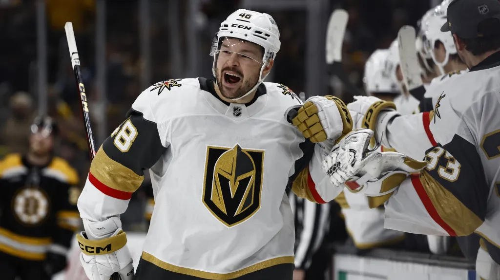 Tomáš Hertl se raduje z branky